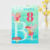 妖精キノコファンタジーかわいい青い金ゴールドエージカード カード (黄色い花)