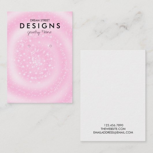 妖精グリッターInstagramイヤリングディスプレイカード 名刺 (正面/裏面)