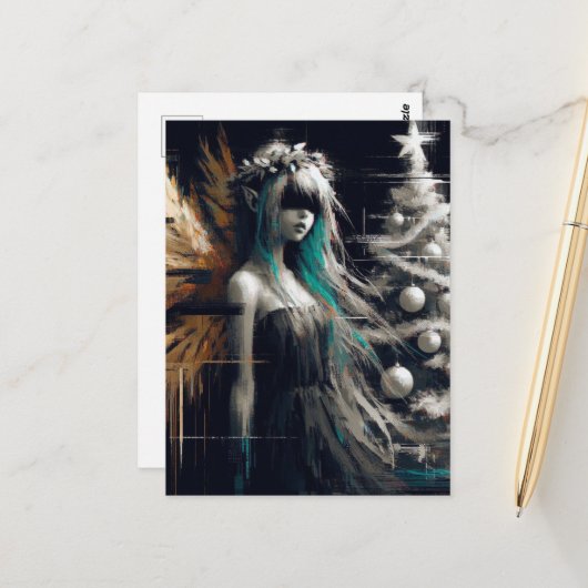 妖精グリッチクリスマス ポストカード (正面/裏面インサイチュ)