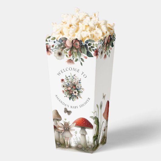 妖精コテージキノコフローラベビーガールシャワー フェイバーボックス (はじけた状態)