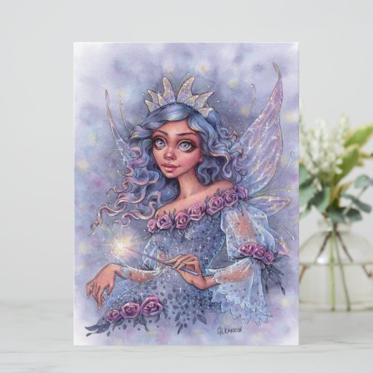 妖精ゴッドマザー魔法ウィングスファンタジー女性アートカード (スタンド正面)