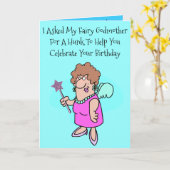 妖精ゴッドマザー&ゴッドファーザーおもしろいオン誕生日カード カード (黄色い花)