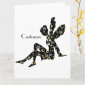 妖精シルエットサンダー_コーブ カード (黄色い花)