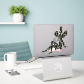 妖精シルエットサンダー_コーブ シール (デスク上のノートパソコン)