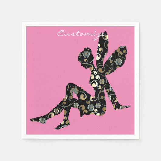 妖精シルエットサンダー_コーブ スタンダードカクテルナプキン (正面)