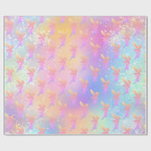 妖精シルエット模様ホワイト ラッピングペーパー (フラット)