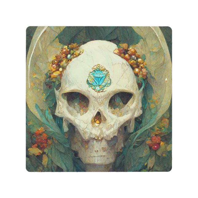 妖精スカルファンタジー メタルプリント (正面)