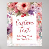 妖精テーマガーデンバースデーパーティカスタム文字サイン ポスター (正面)