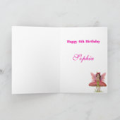 妖精テーマガールダークヘアホットピンクチャイルドエイジ カード (内部)