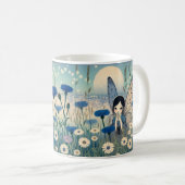 妖精デザインクラシックマグカップ、325 ml コーヒーマグカップ (正面右)