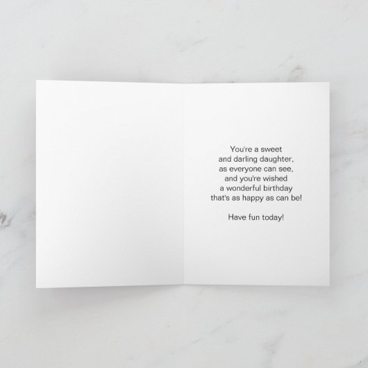 妖精デザインパーソナライズされたドーター誕生日 カード (内部)