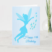 妖精デザインパーソナライズされた11誕生日 カード (正面)