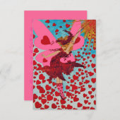 妖精ハート色変更～招待状/ RSVP (正面/裏面)