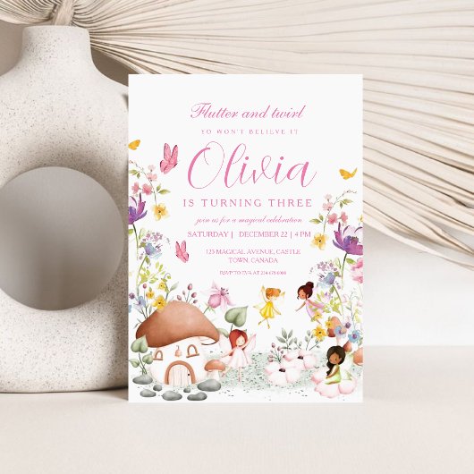 妖精バタフライガーデンピクシーガールズフラワー 招待状