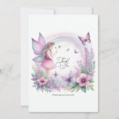 妖精バタフライガーデンフラッターラブベビーシャワー サンキューカード (正面)