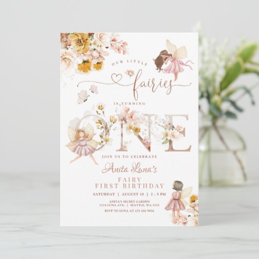 妖精バタフライマジカルワイルドフラワー1st誕生日 招待状 (スタンド正面)