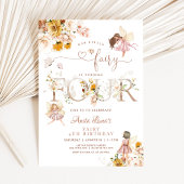 妖精バタフライマジカルワイルドフラワー4th誕生日 招待状