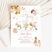 妖精バタフライマジカルワイルドフラワー6誕生日 招待状