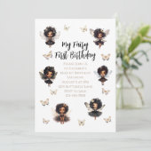 妖精バタフライ誕生日招待 Afro 妖精 招待状 (スタンド正面)