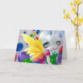 「妖精バルーン」グリーティングカード カード (黄色い花)