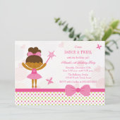 妖精バレリーナの女の子の誕生日パーティー招待状 招待状 (スタンド正面)