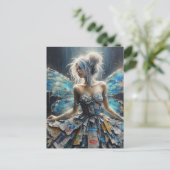 妖精パッチワークドレスブルーウィングス ポストカード (スタンド正面)