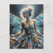 妖精パッチワークドレスブルーウィングス ポストカード (正面)