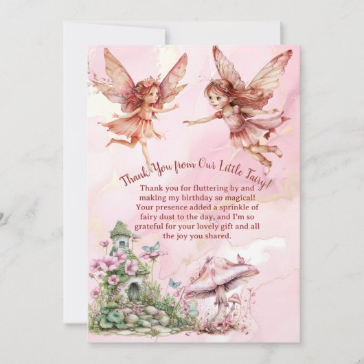 妖精パーソナライズされたをテーマにした サンキューカード (正面)