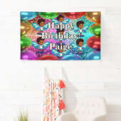 妖精パーソナライズされたキャラクター誕生日バナー 横断幕 (インサイチュ)