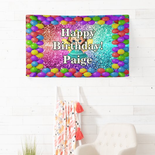 妖精パーソナライズされたキャラクター誕生日バナー 横断幕 (インサイチュ)