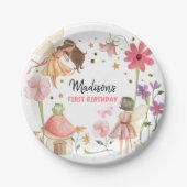 妖精パーティーエンチャントフォレストガーデンフェアリー誕生日 ペーパープレート (正面)