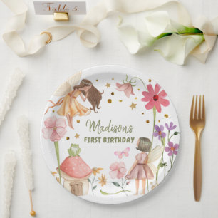 妖精パーティーエンチャントフォレストガーデンフェアリー誕生日 ペーパープレート