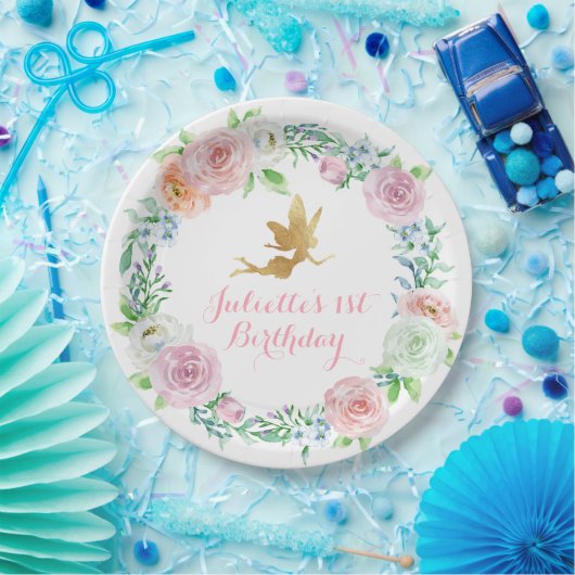 妖精パーティープレート、妖精誕生日またはベビーシャワー ペーパープレート (パーティー)