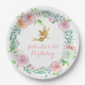 妖精パーティープレート、妖精誕生日またはベビーシャワー ペーパープレート (正面)