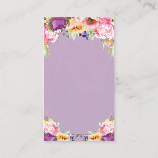 妖精パープルピンクフローラがベビーの本を持ってくる エンクロージャーカード (裏面)