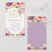 妖精パープルピンクフローラがベビーの本を持ってくる エンクロージャーカード (正面/裏面)