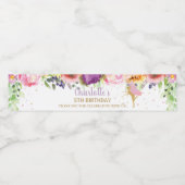 妖精パープルピンクフローラベビーシャワー誕生日ウェイト ペットボトルラベル (シングルラベル)