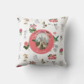 妖精ピンクのフローラキノコ妖精の城モノグラム クッション (裏面)