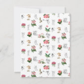 妖精ピンクのフローラキノコ妖精の城モノグラム サンキューカード (裏面)