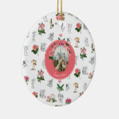 妖精ピンクのフローラキノコ妖精の城モノグラム セラミックオーナメント (右)