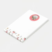 妖精ピンクのフローラキノコ妖精の城モノグラム ポストイット (アングル)