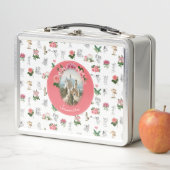 妖精ピンクのフローラキノコ妖精の城モノグラム メタルランチボックス (インサイチュ)