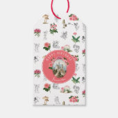 妖精ピンクのフローラキノコ妖精の城誕生日 ギフトタグ (正面)