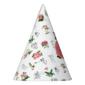 妖精ピンクのフローラキノコ妖精の城誕生日 パーティーハット (左)