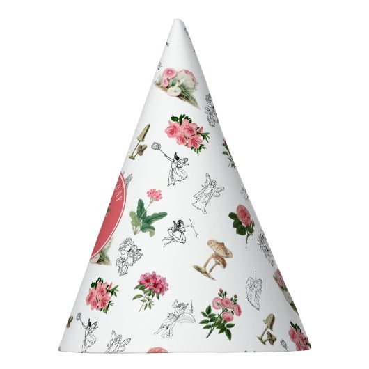 妖精ピンクのフローラキノコ妖精の城誕生日 パーティーハット (右)