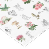 妖精ピンクフローラ&キノコ妖精パターン テーブルクロス (アングル)