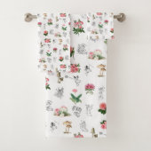 妖精ピンクフローラ&キノコ妖精パターン バスタオルセット (インサイチュ)