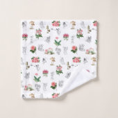 妖精ピンクフローラ&キノコ妖精パターン バスタオルセット (ウォッシュタオル)