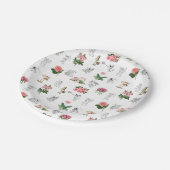 妖精ピンクフローラ&キノコ妖精パターン ペーパープレート (アングル)