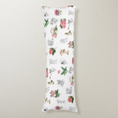 妖精ピンクフローラ&キノコ妖精パターン ボディピロー (正面縦)